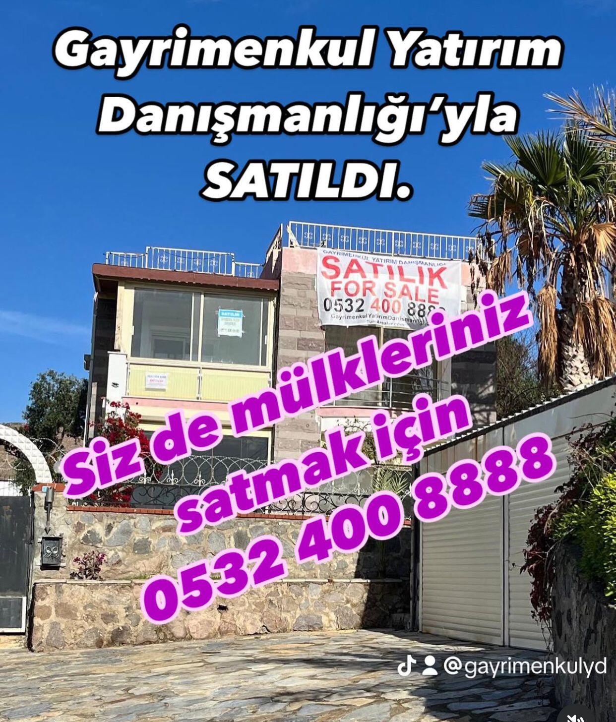 7 24 mesajla ulaşabilirsiniz. 0532 400 8888
